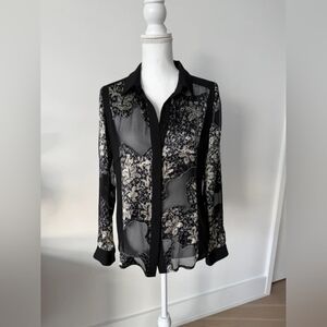 Alberto Makali Black and Cream Button Down Shirt